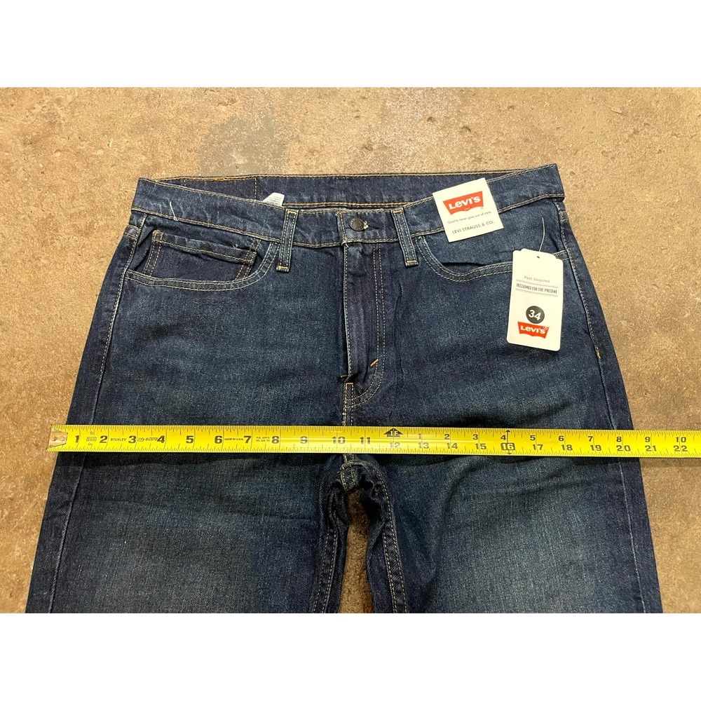 Levi's 511 Straight Leg Jeans Mens 34x32 Blue Denim Dark Wash Cotton Stretch - Picture 16 of 16